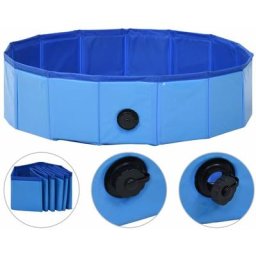 Hundepool Faltbar Blau 80 x 20 cm PVC vidaXL - Blau
