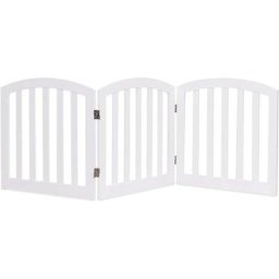 3-teiliges Absperrgitter Hunde, Schutzgitter Holz, Kindergitter klappbar, Treppengitter