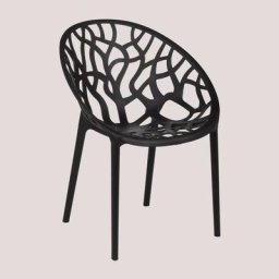 2er Set stapelbare Gartenstühle Ores Schwarz - Schwarz - Sklum