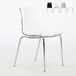 Lollipop Grand Soleil Stühle Barstuhl Küche Stahlbeine Stapelbar Farbe: Transparent
