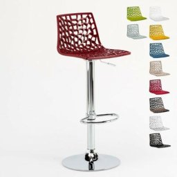 Barhocker mit Fußstütze Hoch Drehbar Höhenverstellbar für Küche Bar Grand Soleil Spider Farbe: