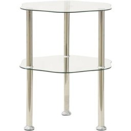 Vidaxl - Beistelltisch mit 2 Ablagen Transparent 38x38x50 cm Hartglas Transparent