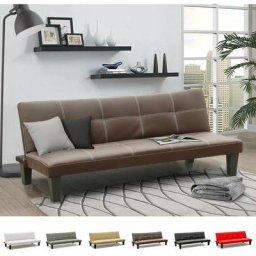 Modus Sofà - Günstiges Topazio 3-Sitzer Kunstleder Schlafsofa Farbe: Braun