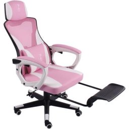 Gaming Stuhl im modernen Racing-Design mit einklappbarer Fußstütze - Gaming Chair mit flexiblen