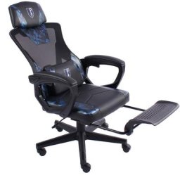 Gaming Stuhl im modernen Racing-Design mit einklappbarer Fußstütze - Gaming Chair mit flexiblen
