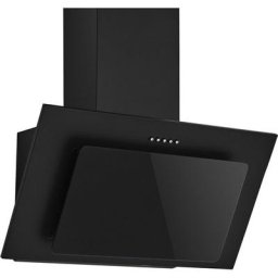 Dunstabzugshaube 60 cm Wandhaube kopffreie Schräghaube Glas Schwarz LED MS