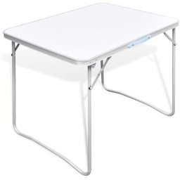 Vidaxl - Campingtisch zusammenklappbar mit Metallrahmen 80 x 60 cm Weiß