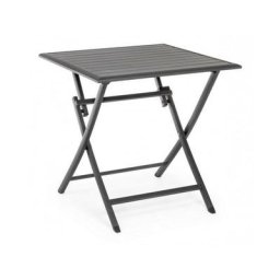 Klappbarer Outdoor-Tisch aus anthrazitfarbenem Aluminium elin 70x70x h71 cm