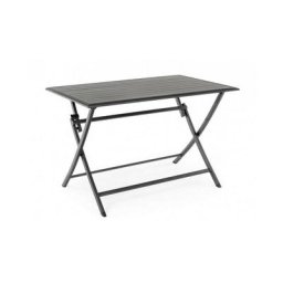 Outdoor-Tisch aus anthrazitfarbenem Aluminium elin 110x70x h71 cm