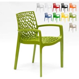 Polypropylen Stühle mit Armlehnen Garten Bar Grand Soleil Gruvyer Arm Farbe: Grün Anis