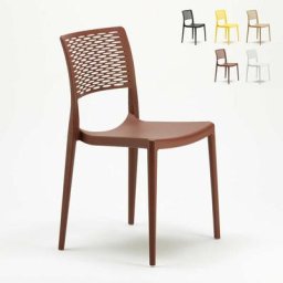 Kreuz Stapelbar Polypropylen Bar Stühle für Küche und Garten Braun