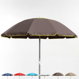 Beachline - Sonnenschirm 220 cm Aluminium windfester professioneller UV-Schutz Bagnino Fluo Braun