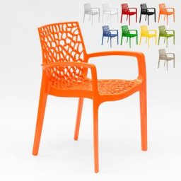 Polypropylen Stühle mit Armlehnen Garten Bar Grand Soleil Gruvyer Arm Farbe: Orange