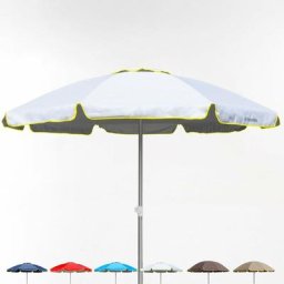 Sonnenschirm 220 cm Aluminium windfester professioneller UV-Schutz Bagnino Fluo Weiß - Silber