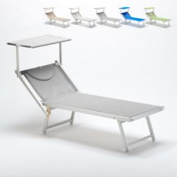 Professionelle Italienische Sonnenliege Aluminium Italia Grau