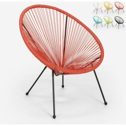 Acapulco-Stil Interieur und Gartenstuhl Sessel Spaghetti modernes Design Sunflower Farbe: Rot
