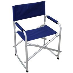 Cosma - Regiestuhl blaues Gewebe klappbar aus Aluminium