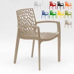Grand Soleil - Polypropylen Stühle mit Armlehnen Garten Bar Gruvyer Arm Farbe: Beige