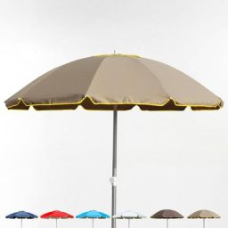 Beachline - Sonnenschirm 220 cm Aluminium windfester professioneller UV-Schutz Bagnino Fluo Beige