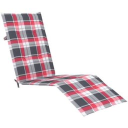 Liegestuhl-Auflage Rot Karomuster (75+105)x50x3 cm Vidaxl Mehrfarbig