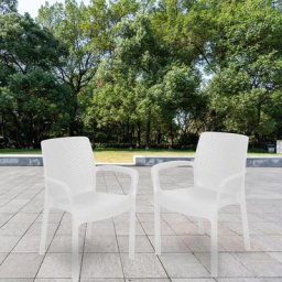 Dmora - Gartenstuhl Torino, Gartensitz, Stuhl für Esstisch, Sessel für den Außenbereich in