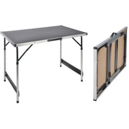 HI - Klapptisch 100 x 60 x 94 cm Aluminium Schwarz