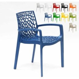 Polypropylen Stühle mit Armlehnen Garten Bar Grand Soleil Gruvyer Arm Farbe: Blau
