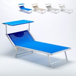 Sonnenliege aus Aluminium Professionell Groß Extralarge Grande Italia Blau