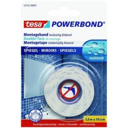 TESA Montageband Powerbond Spiegel 1,5mx19mm Beidseitig Klebend