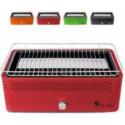 Rauchfreier Holzkohlegrill Tischgrill mit Ventilator Merapi Farbe: Rot