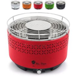 Rauchloser Tischkohlegrill mit Ventilator Galeras Rot