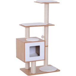 PawHut Katzenkratzbaum Katzenbaum Katzenspielzeug Kletterbaum Sisal Polster Liegefläche mit Ball