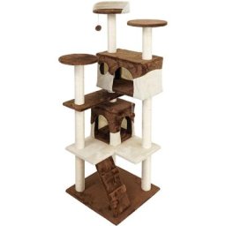 Fudajo - Katzenkratzbaum braun / beige 130cm Kletterbaum Katzenbaum Spielbaum Katzenbaum