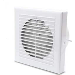 Badlüfter Wandlüfter Absaugung Ventilator 150mm Mit Rückflussleitblech 150mm - Weiß - Swanew