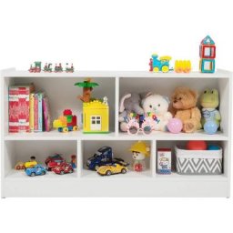 Kinderregal aus Holz, Spielzeugaufbewahrung Bücherregal für Kinder, Spielzeugregal für Kinderzimmer