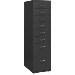 Vidaxl - Aktenschrank mit Rollen Anthrazit 28x41x109 cm Metall Anthrazit