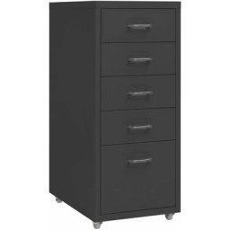 Aktenschrank mit Rollen Anthrazit 28x41x69 cm Metall Vidaxl Anthrazit