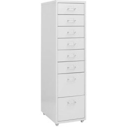 Vidaxl - Aktenschrank mit Rollen Grau 28x41x109 cm Metall Grau