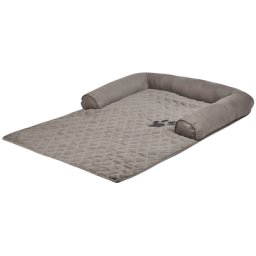 Hundebett Hellgrau Tierbett 70 x 100 cm aus Polyester perfekt für kleine und mittlere Hunde Modernes Design