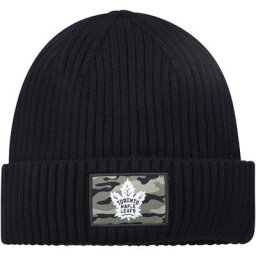 Herren adidas Toronto Maple Leafs Military Appreciation Strickmütze mit Bündchen in Schwarz