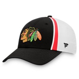 Chicago Blackhawks Prep Squad Flex Hat mit Fanatics-Logo in Schwarz/Weiß für Herren