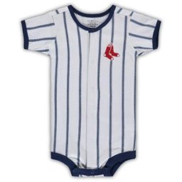 Weiße Boston Red Sox Pinstripe Power Hitter Overall für Kleinkinder