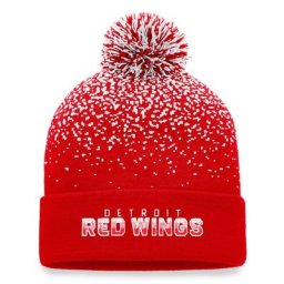 Herren Fanatics Branded Red Detroit Red Wings Iconic Gradient Strickmütze mit Bündchen und Bommel