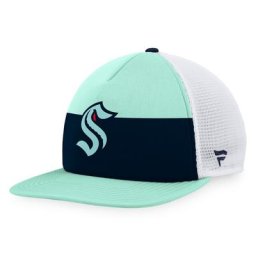 Herren Fanatics Branded Blau/Marineblau Seattle Kraken Special Edition 2.0 Trucker Snapback Verstellbarer Hut