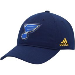 adidas Navy St. Louis Blues Primary Logo Slouch verstellbare Mütze für Herren