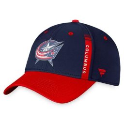 Fanatics Branded Navy/Red Columbus Blue Jackets 2022 NHL Draft Authentic Pro Flex Hat für Herren