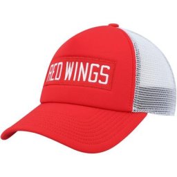 adidas Rot/Weiß Detroit Red Wings Team Plate Trucker Snapback-Mütze für Herren