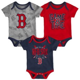 Newborn & Infant Boston Red Sox Navy/Rot/Grau meliert Game Time Dreiteiliges Bodysuit-Set