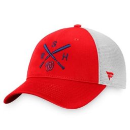 Fanatics Branded Red/White Washington Nationals Iconic Cross Bat Trucker Snapback Hat für Herren