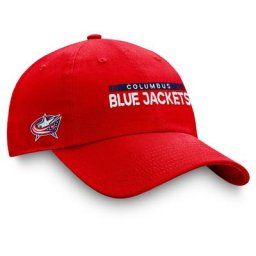 Fanatics Branded Red Columbus Blue Jacken für Herren, authentischer Pro Rink, verstellbarer Hut